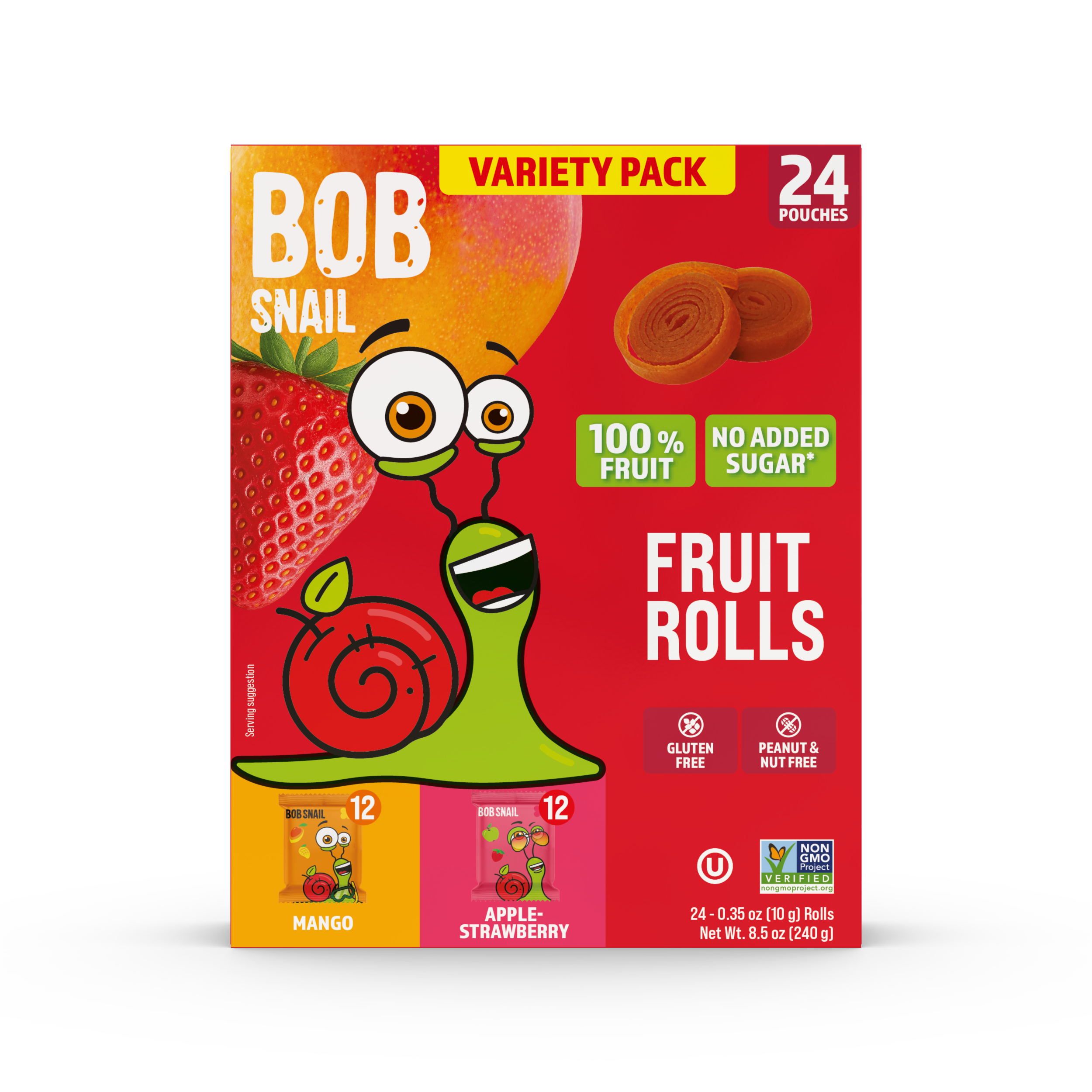 Bob Snail Mix 240g (mango, jabłko-truskawka) 2 smaki po 12 szt