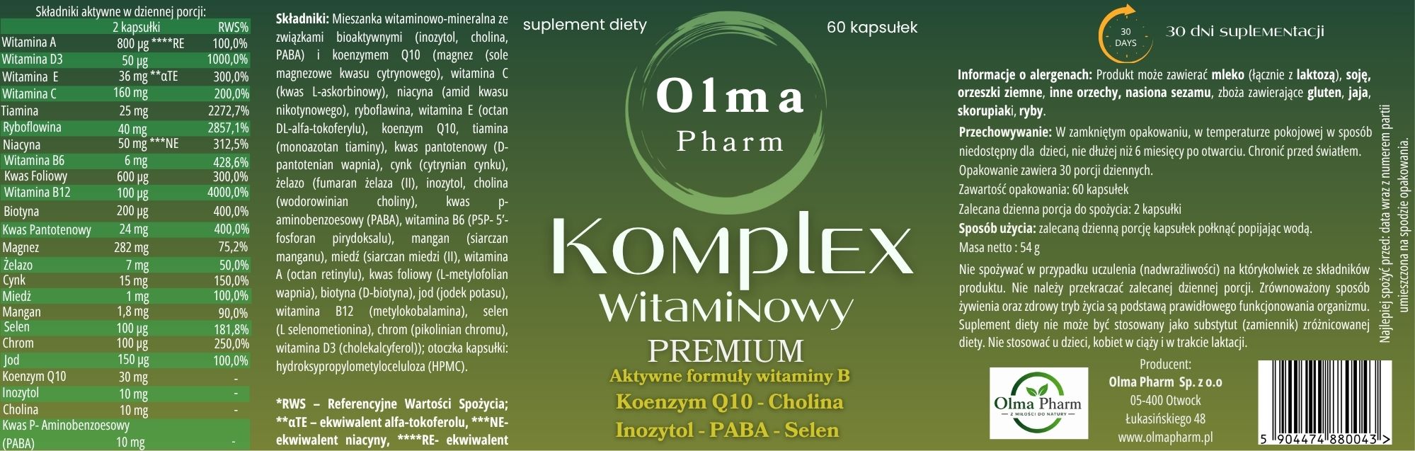 Olma Pharm Komlpex Witaminowy PREMIUM 60 kapsułek