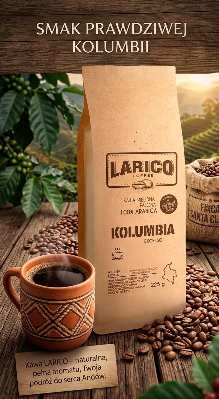 Larico Kawa Mielona Kolumbia Excelso 225g