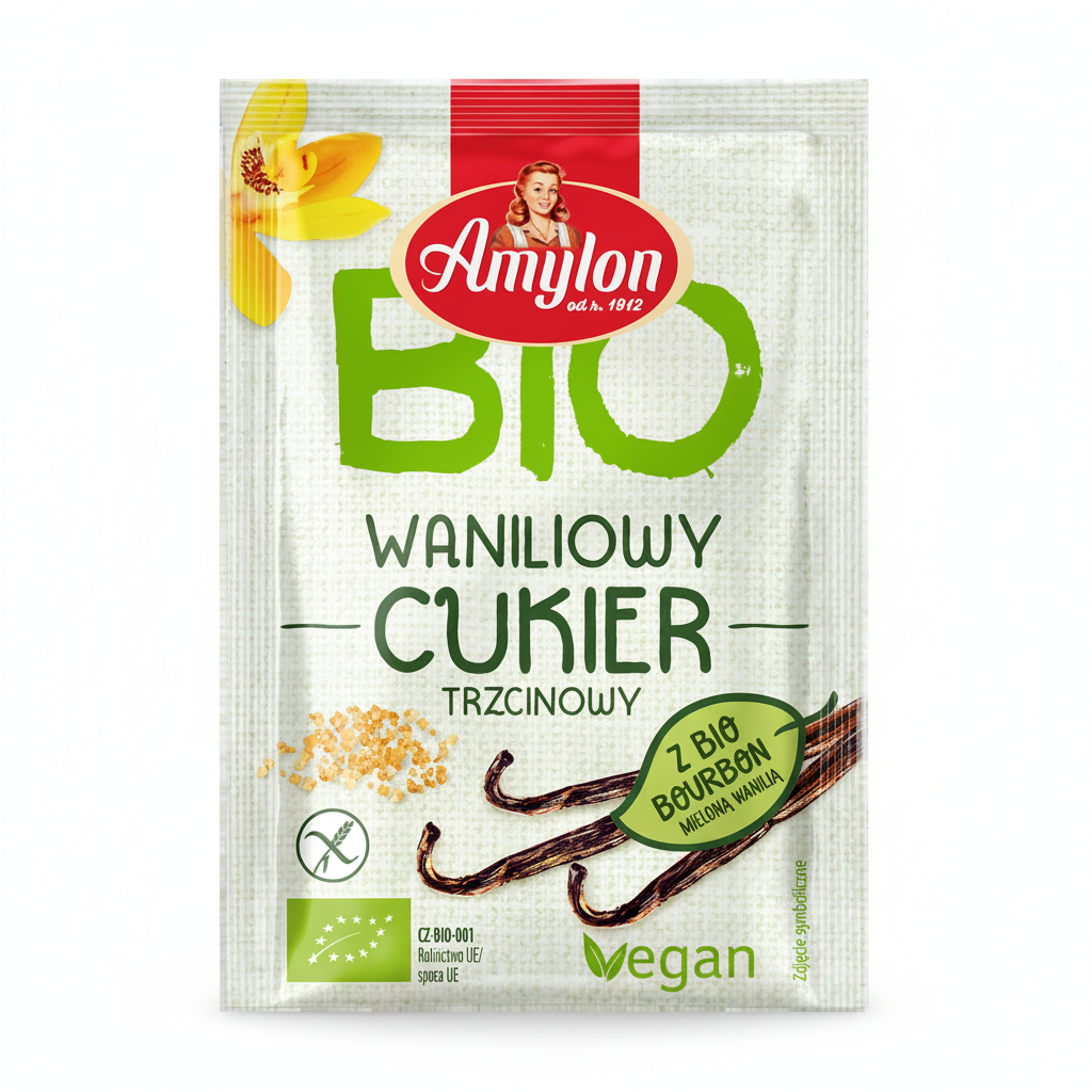 Ekologiczny Cukier z wanilią bourbon Bezglutenowy  BIO 20g