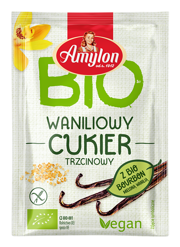 AMYLON Ekologiczny Cukier z wanilią bourbon Bezglutenowy  BIO 20g