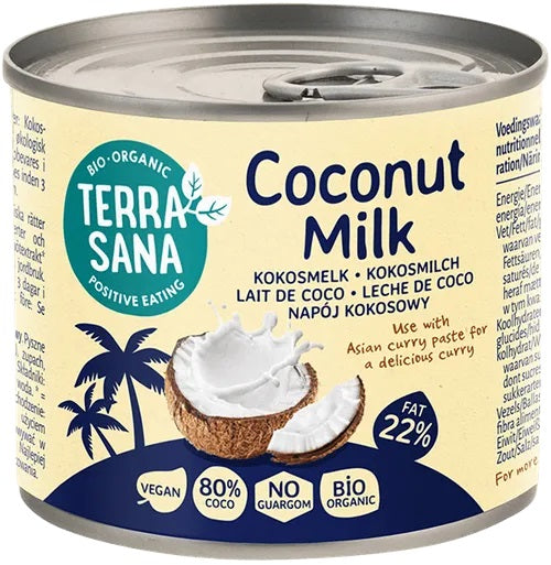 TERRASANA Ekologiczne Mleczko kokosowe bez gumy guar (22 % Tłuszczu) BIO 200 ml