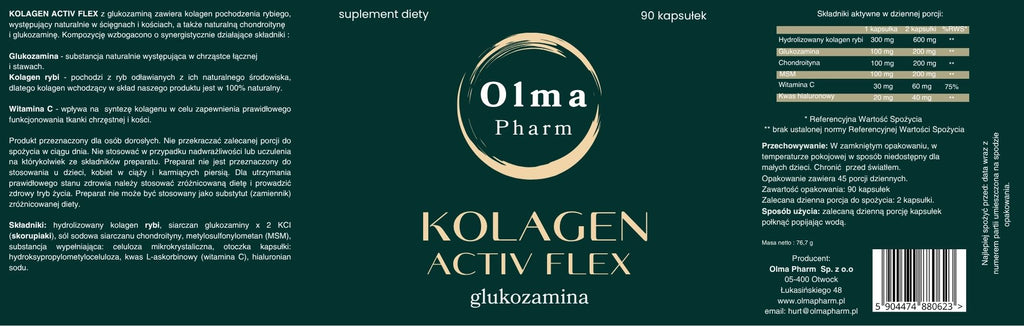 Olma Pharm KOLAGEN ACTIV FLEX z glukozaminą 90 kapsułek