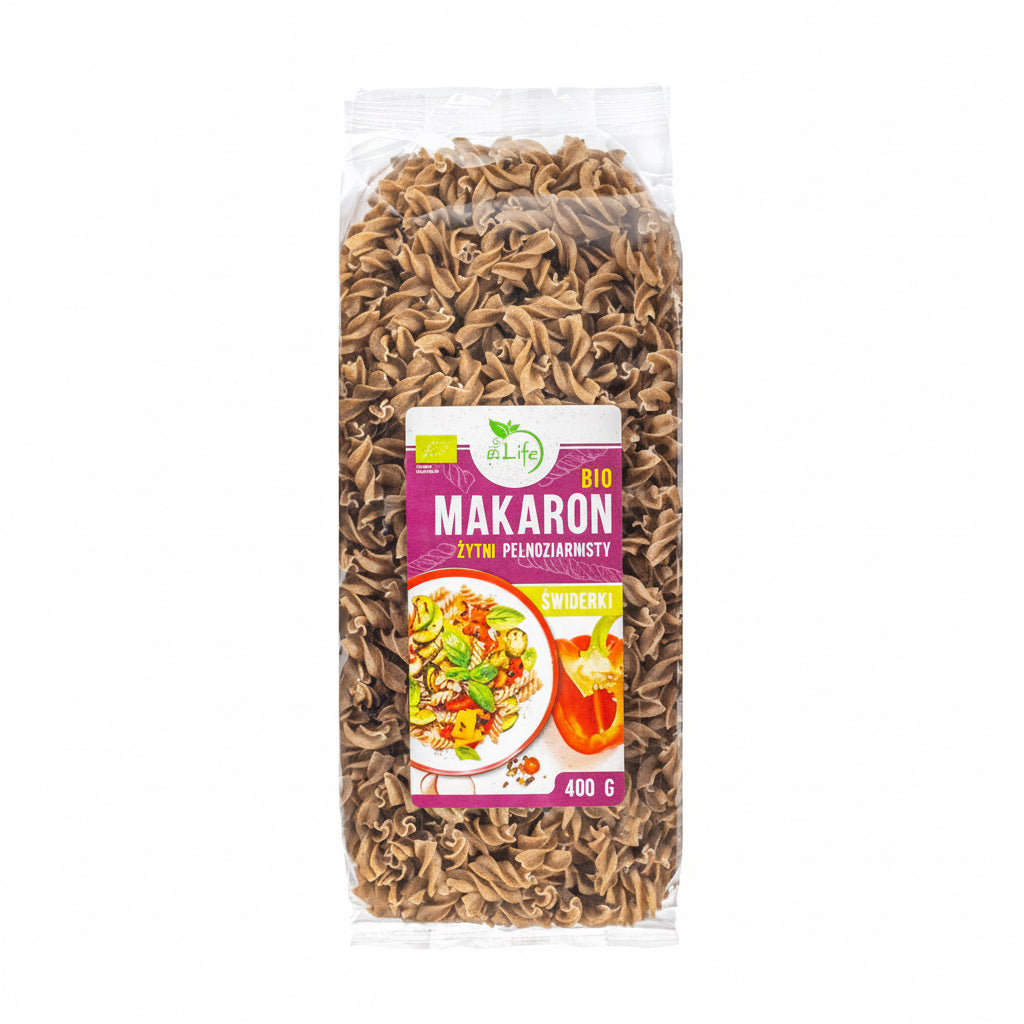 BIO Makaron żytni pełnoziarnisty - świderki 400g