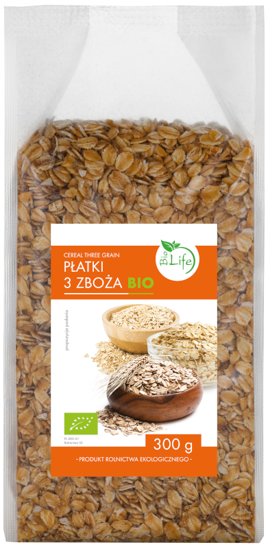 Płatki mix 3 zboża BIO 300g